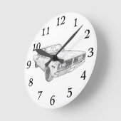 Dodge Coronet Muscle Illustratie Wandklok (Hoek)