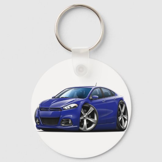 Dodge Dart Dk Blue Car Sleutelhanger (Voorkant)