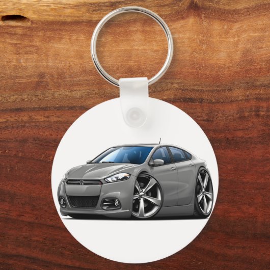 Dodge Dart Gray Car Sleutelhanger (Voorkant)