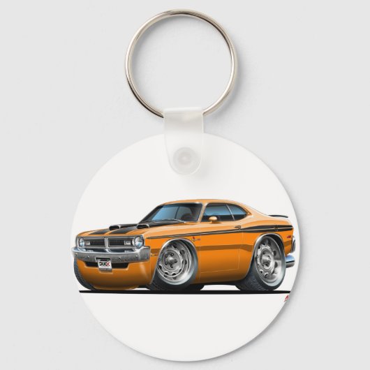 Dodge Demon Oranje auto Sleutelhanger (Voorkant)