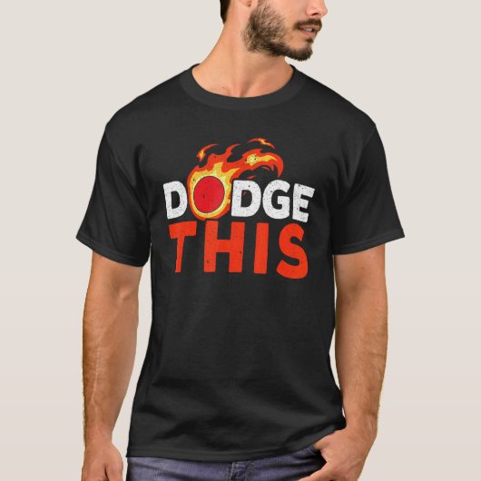 Dodge Dit dodgeballer-speler team T-shirt (Voorkant)
