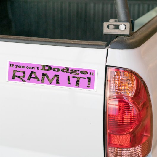 Dodge het, Ram het, Licht Roze en Camouflage Bumpersticker (Op Truck)