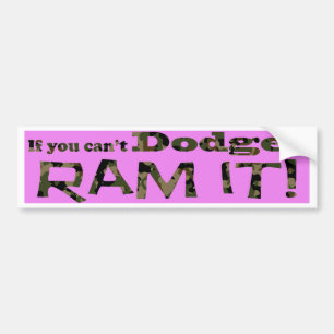 Dodge het, Ram het, Licht Roze en Camouflage Bumpersticker
