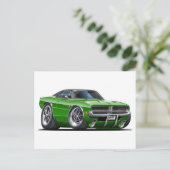 Dodge-lader groene auto briefkaart (Staand voorkant)