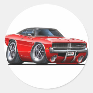 Dodge-lader rode auto ronde sticker