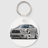 Dodge-lader RT-zilver Sleutelhanger (Voorkant)