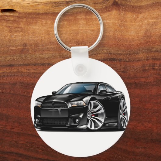 Dodge-lader SRT8 Zwarte auto Sleutelhanger (Voorkant)