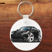 Dodge-lader - zwarte RT-wagen Sleutelhanger (Voorkant)