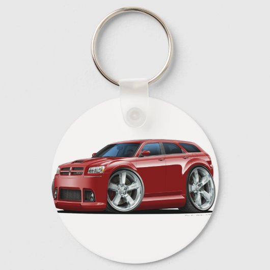 Dodge Magnum Maroon Car Sleutelhanger (Voorkant)