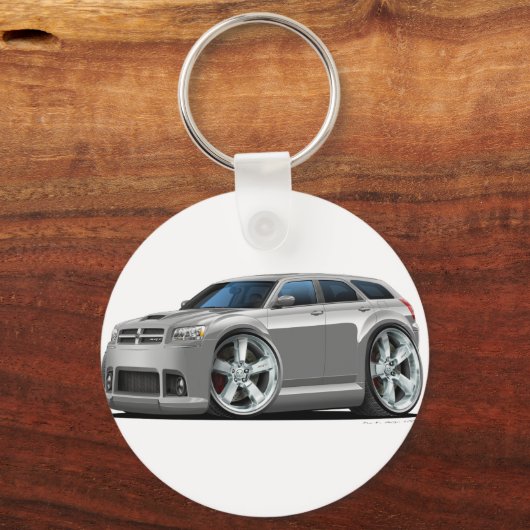 Dodge Magnum Silver Car Sleutelhanger (Voorkant)