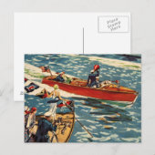 Dodge Motor Speed Boat  Antiek Rij Oceaan Briefkaart (Voorkant / Achterkant)