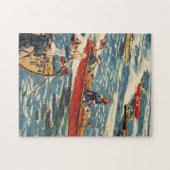 Dodge Motor Speed Boat  Antiek Rij Oceaan Legpuzzel (Horizontaal)