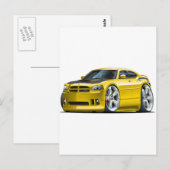Dodge-oplader Super Bee Yellow Car Briefkaart (Voorkant / Achterkant)