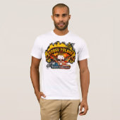 Dodge Polara - Burnout Banner Skull -n-Flag T-shirt (Voorkant volledig)