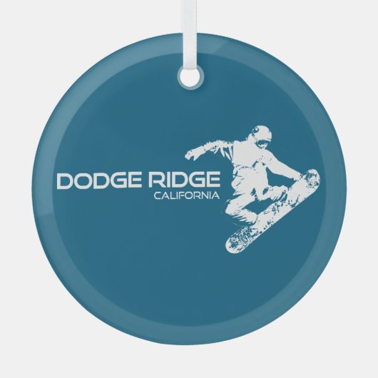 Dodge Ridge Mountain Resort California Snowboarder Glas Ornament (Voorkant)