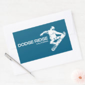 Dodge Ridge Mountain Resort California Snowboarder Rechthoekige Sticker (Envelop)