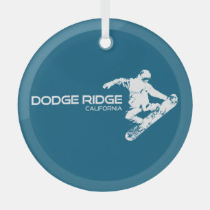 Dodge Ridge Mountain Resort Californië Snowboarder Glas Ornament