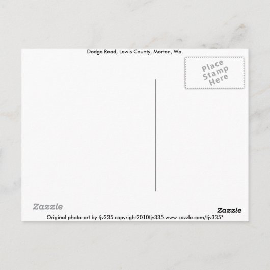 Dodge Road Mist (helder) Briefkaart (Achterkant)