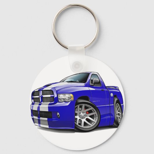 Dodge SRT10 Ram Blue-White Truck Sleutelhanger (Voorkant)