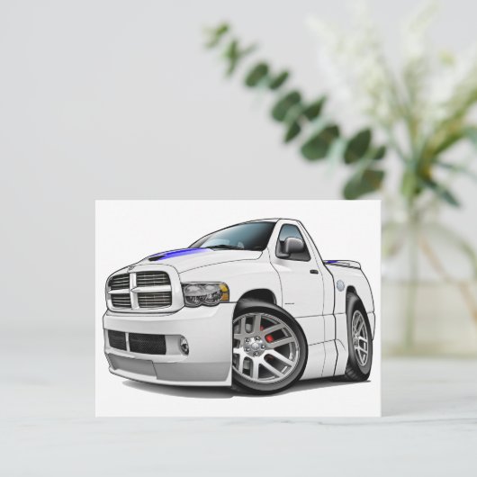 Dodge SRT10 Ram White Briefkaart (Staand voorkant)