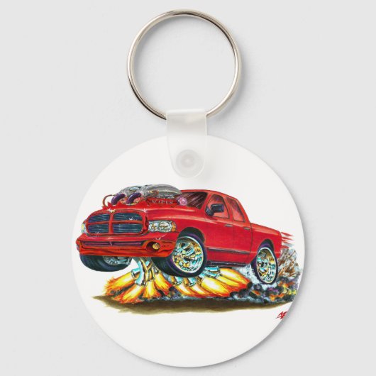 Dodge SRT10 Red Dual Cab Truck Sleutelhanger (Voorkant)