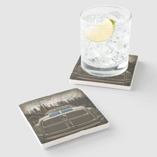 Dodge Stenen Onderzetter (Zijkant)