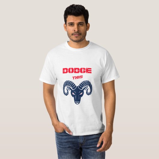 Dodge This Ram Aries Patriotic Blue Pearl T-shirt (Voorkant volledig)