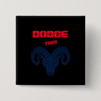 Dodge This Ram Aries Patriottisch Blauwe Parel Vierkante Button 5,1 Cm