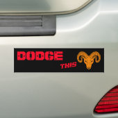 Dodge This Ram Aries Super Oranje Sport Bumpersticker (Op auto)