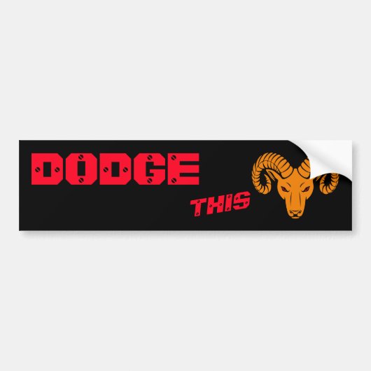 Dodge This Ram Aries Super Oranje Sport Bumpersticker (Voorkant)