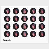 Dodge Usa Vlag Ronde Sticker (Vel)