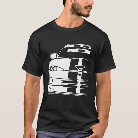 Dodge Viper 1996 Gts Strepen 1 T-shirt (Voorkant)