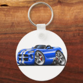 Dodge Viper Roadster Blue-White Car Sleutelhanger (Voorkant)