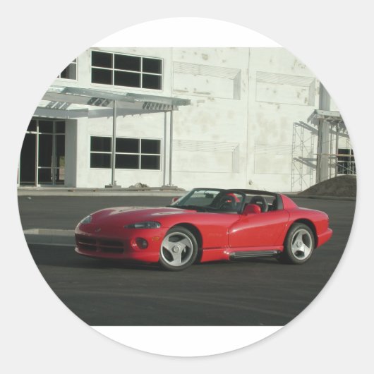 Dodge Viper RT/10 Ronde Sticker (Voorkant)