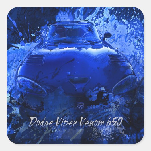 Dodge Viper Venom 650 Vierkante Sticker (Voorkant)