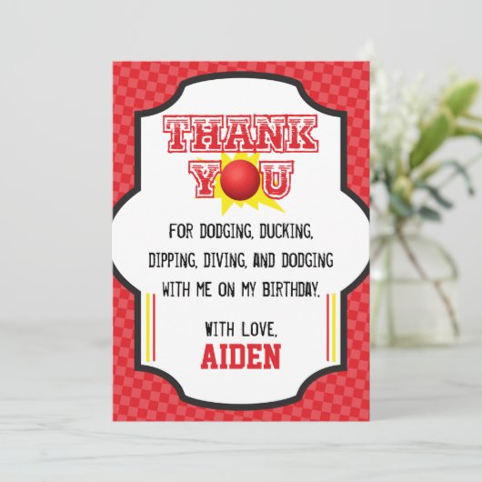 Dodgeball Birthday Hartelijk dank | Sport Bedankkaart (Staand voorkant)