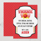 Dodgeball Birthday Hartelijk dank | Sport Bedankkaart (Voorkant / Achterkant)