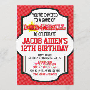 Dodgeball Birthday Uitnodiging   Dodge Ball Invite