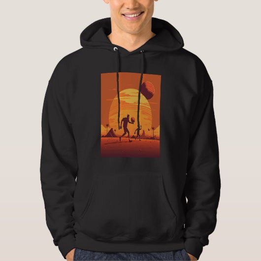 Dodgeball Champion Dad And Child Playing Dodgeball Hoodie (Voorkant)