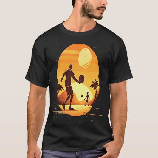 Dodgeball Champion Dad And Child Playing Dodgeball T-shirt (Voorkant)