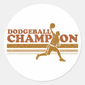 Dodgeball Champion Ronde Sticker (Voorkant)