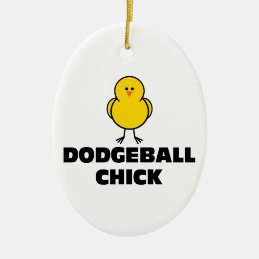 Dodgeball Chick Keramisch Ornament (Voorkant)