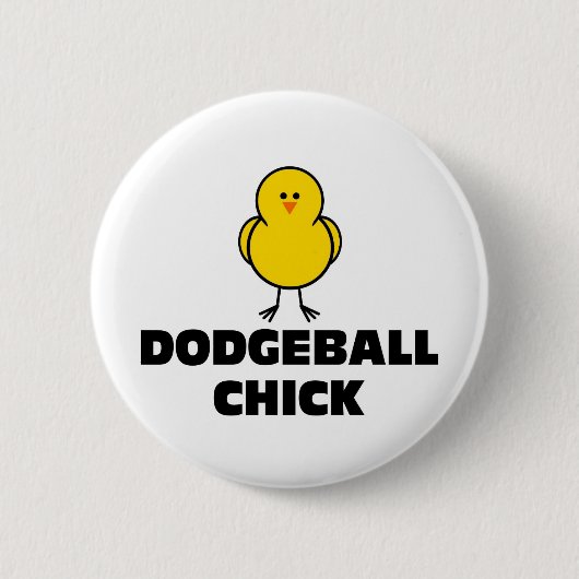 Dodgeball Chick Ronde Button 5,7 Cm (Voorkant)
