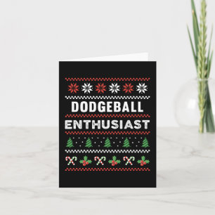 Dodgeball-fanaat lelijke kersttrui cadeau kaart