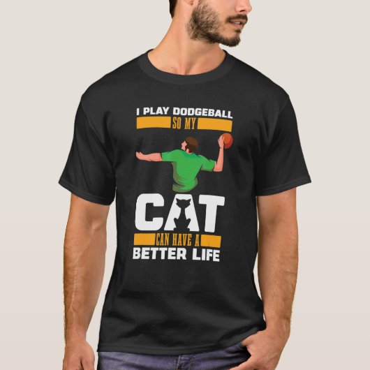 Dodgeball Kat Teamspeler Dodgeball T-shirt (Voorkant)