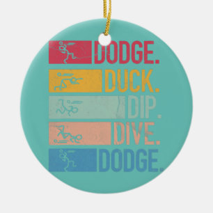 Dodgeball Player Ball Game Dodgeballer Dodge Duck Keramisch Ornament