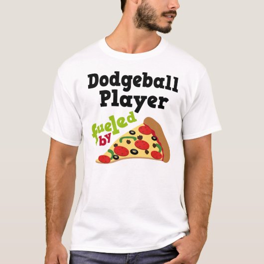 Dodgeball Player (Funny) Pizza T Shirt (Voorkant)