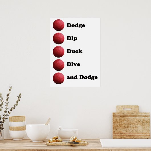 Dodgeball-poster Poster (Keuken)