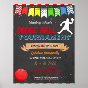 Dodgeball schoolevenement sjabloon poster