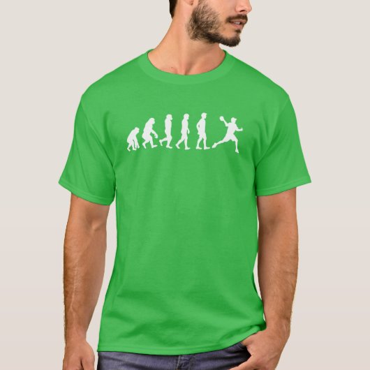 Dodgeball Speler Evolutie retro T-shirt (Voorkant)